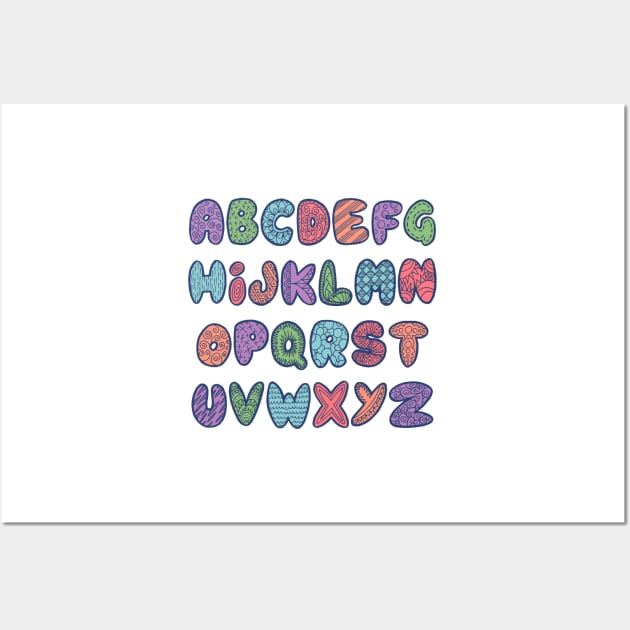 Pastel Alphabet Wall Art by ontheoutside